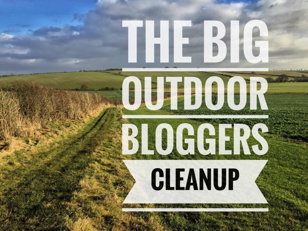 A path with fields on one side and hedge on the other stretches into the distance. Over the top is written 'The Big Bloggers Cleanup"